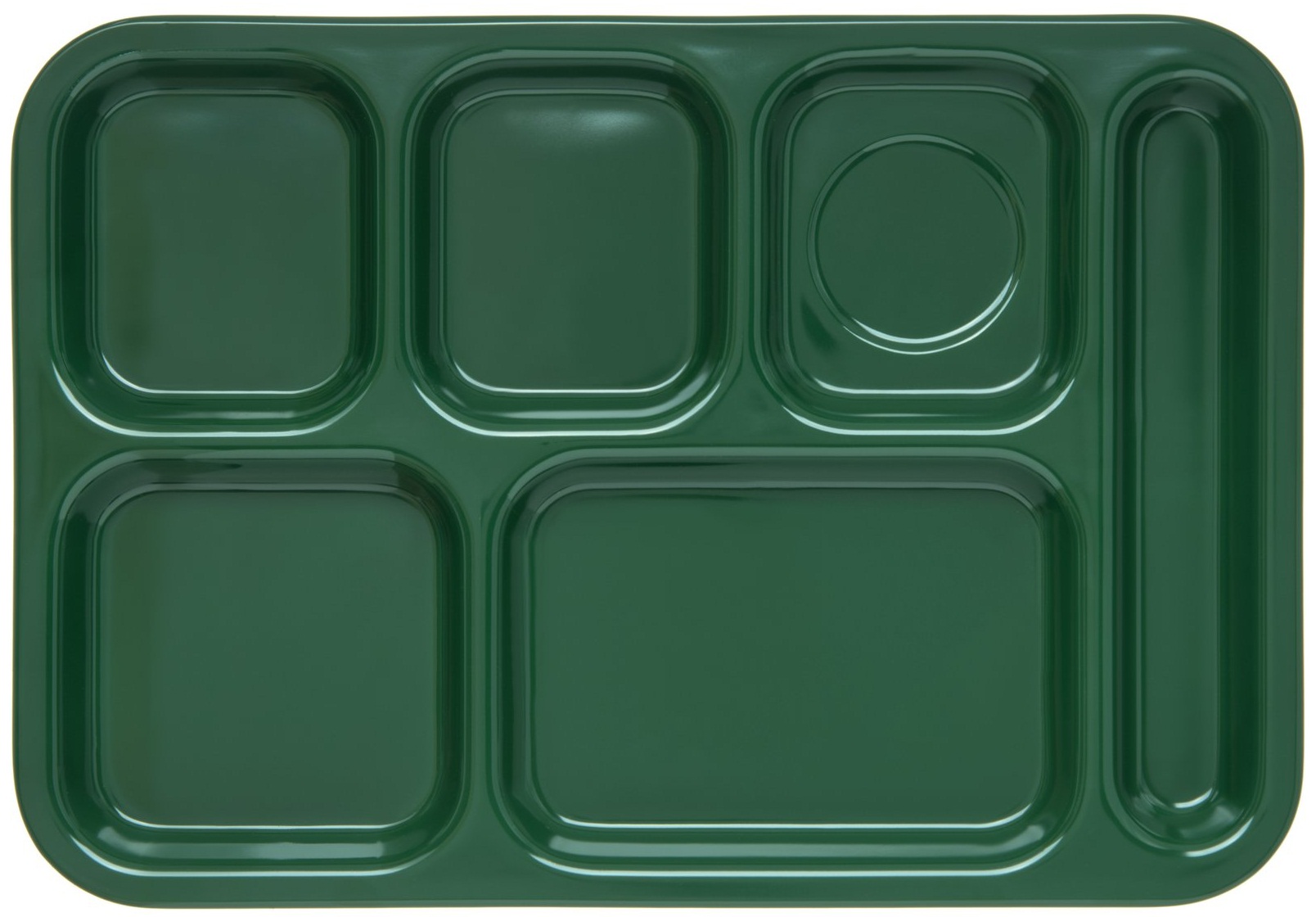 Carlisle Melamine Forest Green Right Handed 6 Compartment Tray, 14.5 X 10 Inch -- 12 Per Case