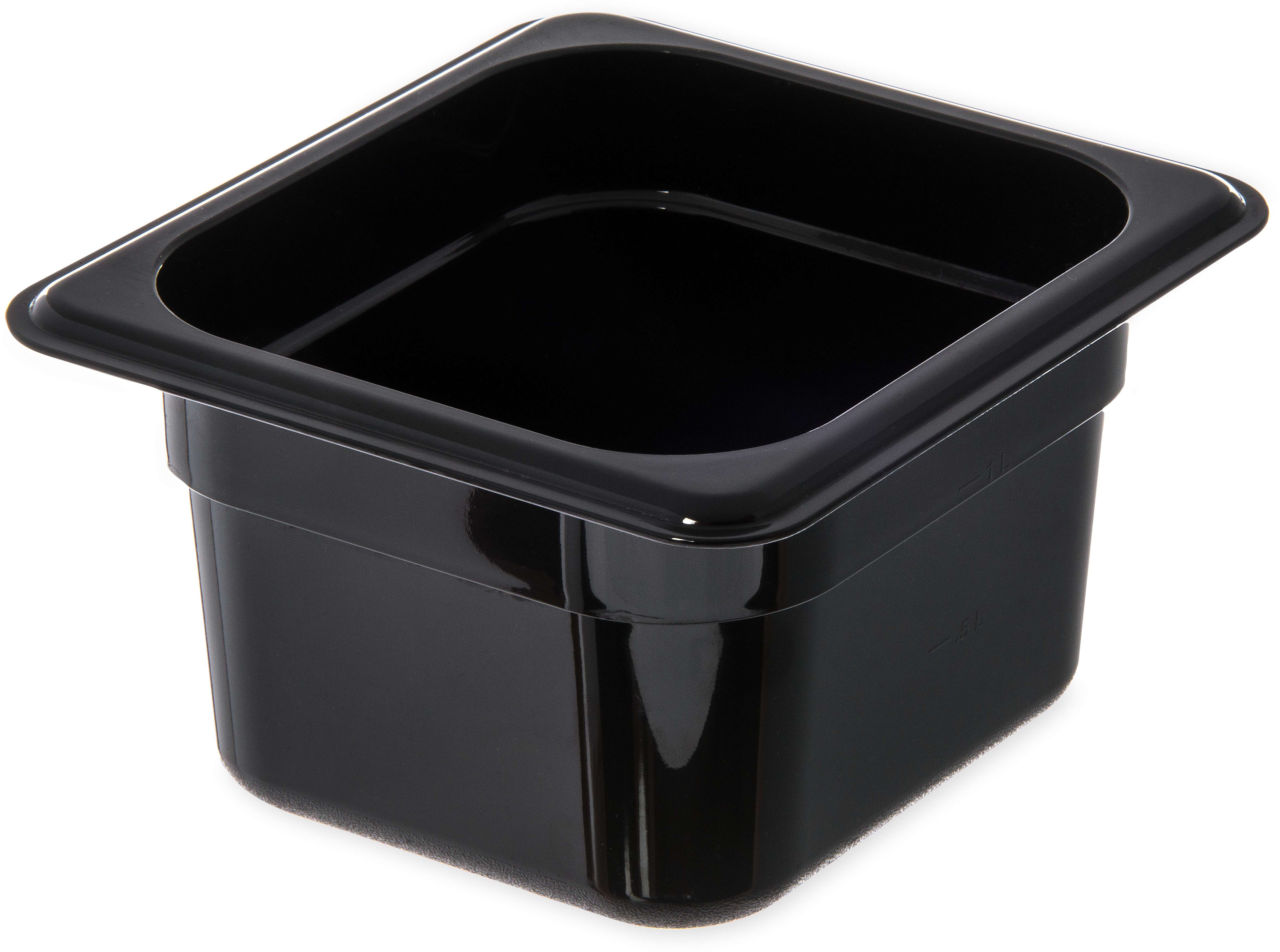 Carlisle Storplus 1/6 Size Black Food Pan, 4 Inch Deep -- 6 Per Case