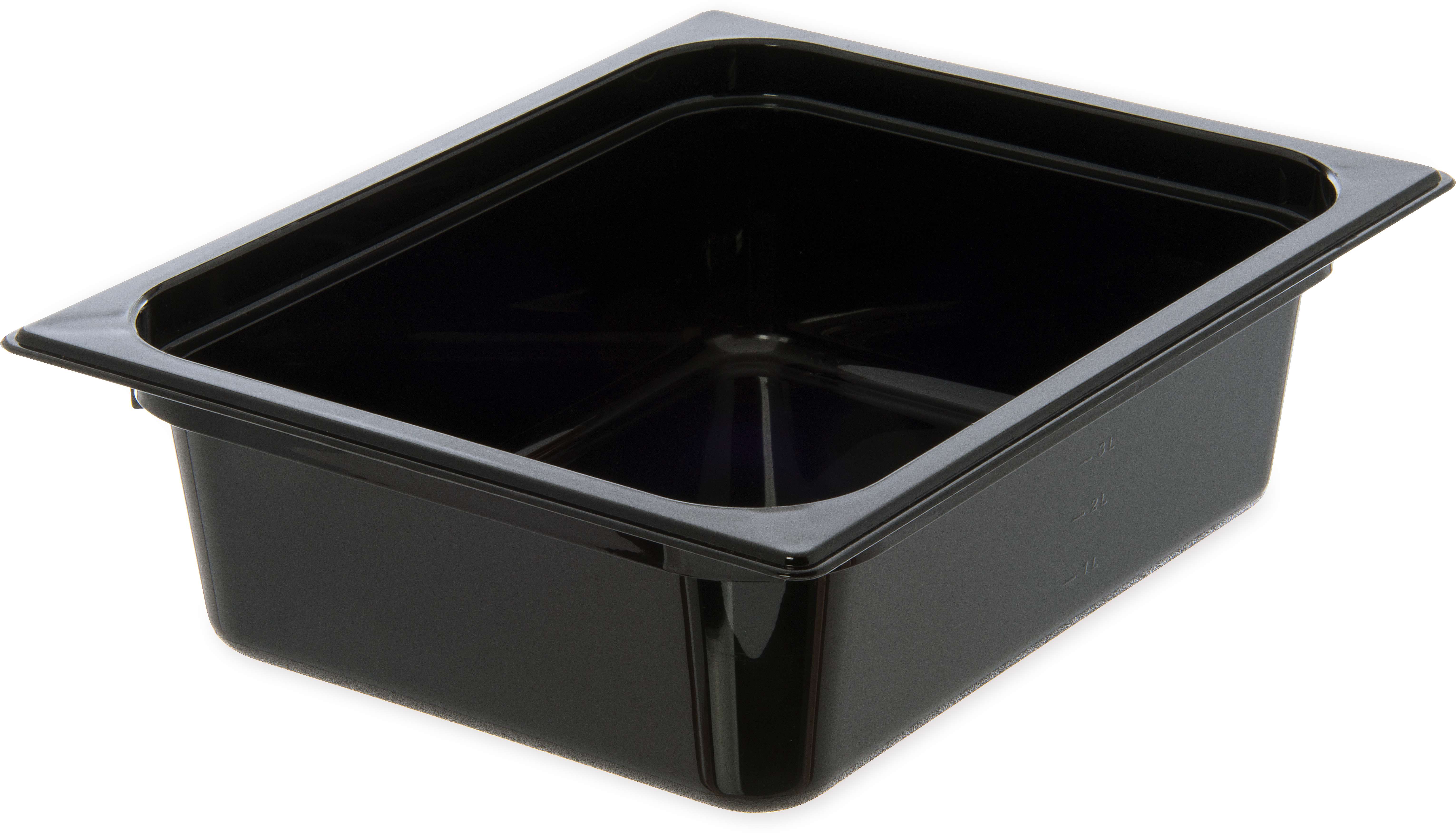 Carlisle Polycarbonate Half Size Black Food Pan, 4 Inch Deep -- 6 Per Case