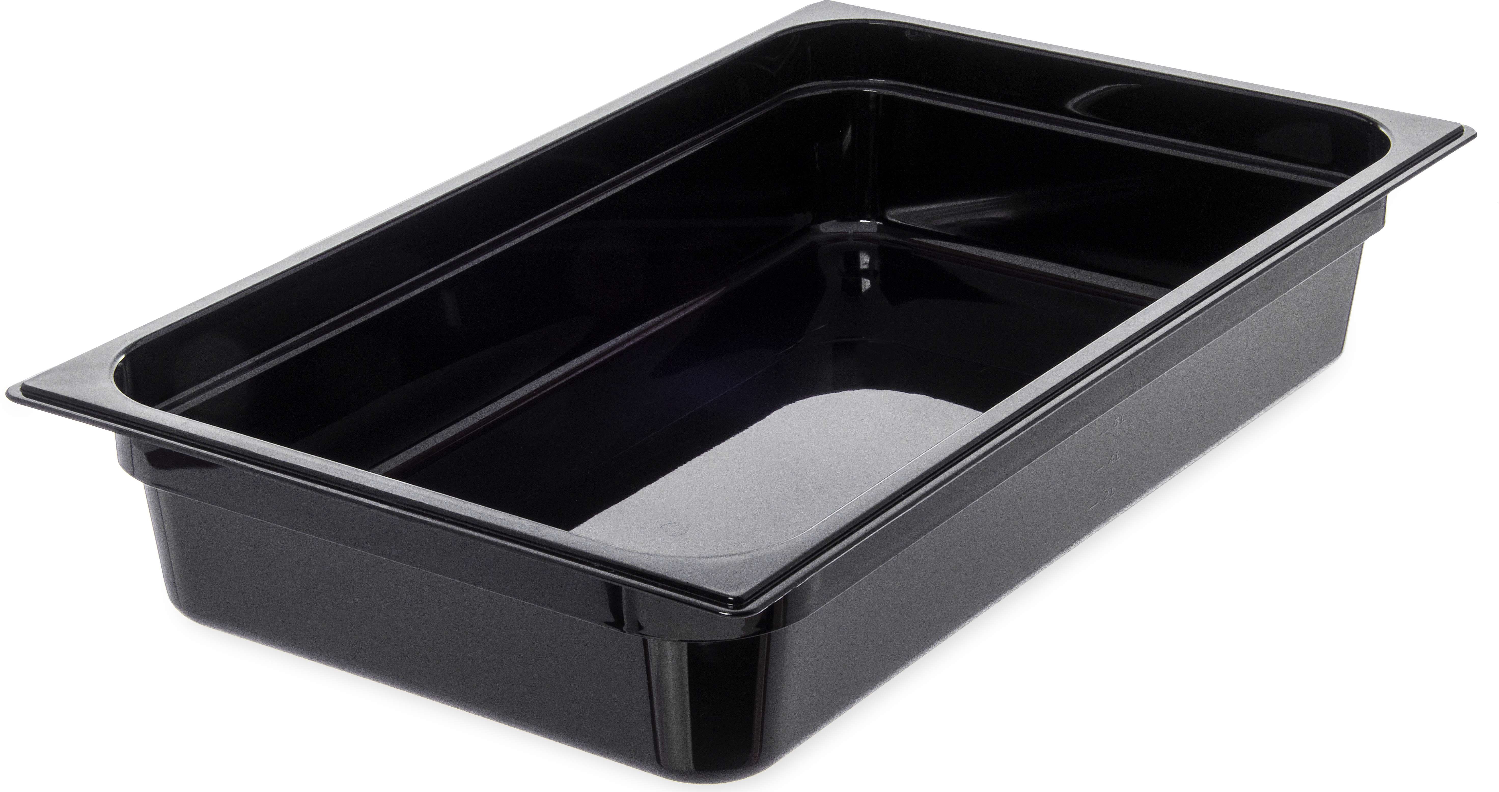 Carlisle Storplus Black Full Size Food Pan, 4 Inch Deep -- 6 Per Case