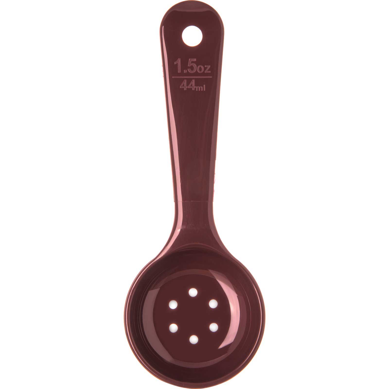 Carlisle Measure Miser Reddish Brown Perforated Short Handle Spoon, 1.5 Ounce -- 12 Per Case