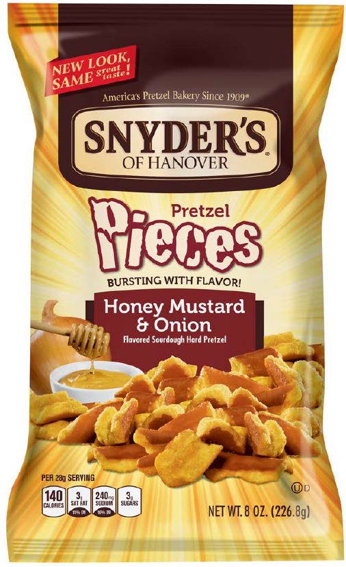 Snyder's Of Hanover Honey Mustard And Onion Pretzel Pieces, 8 Ounce -- 6 Per Case
