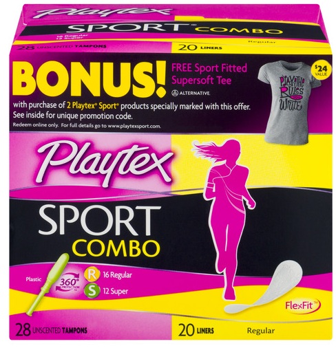 Playtex Sport Tampon and Liners - Combo Pack, 48 count per pack