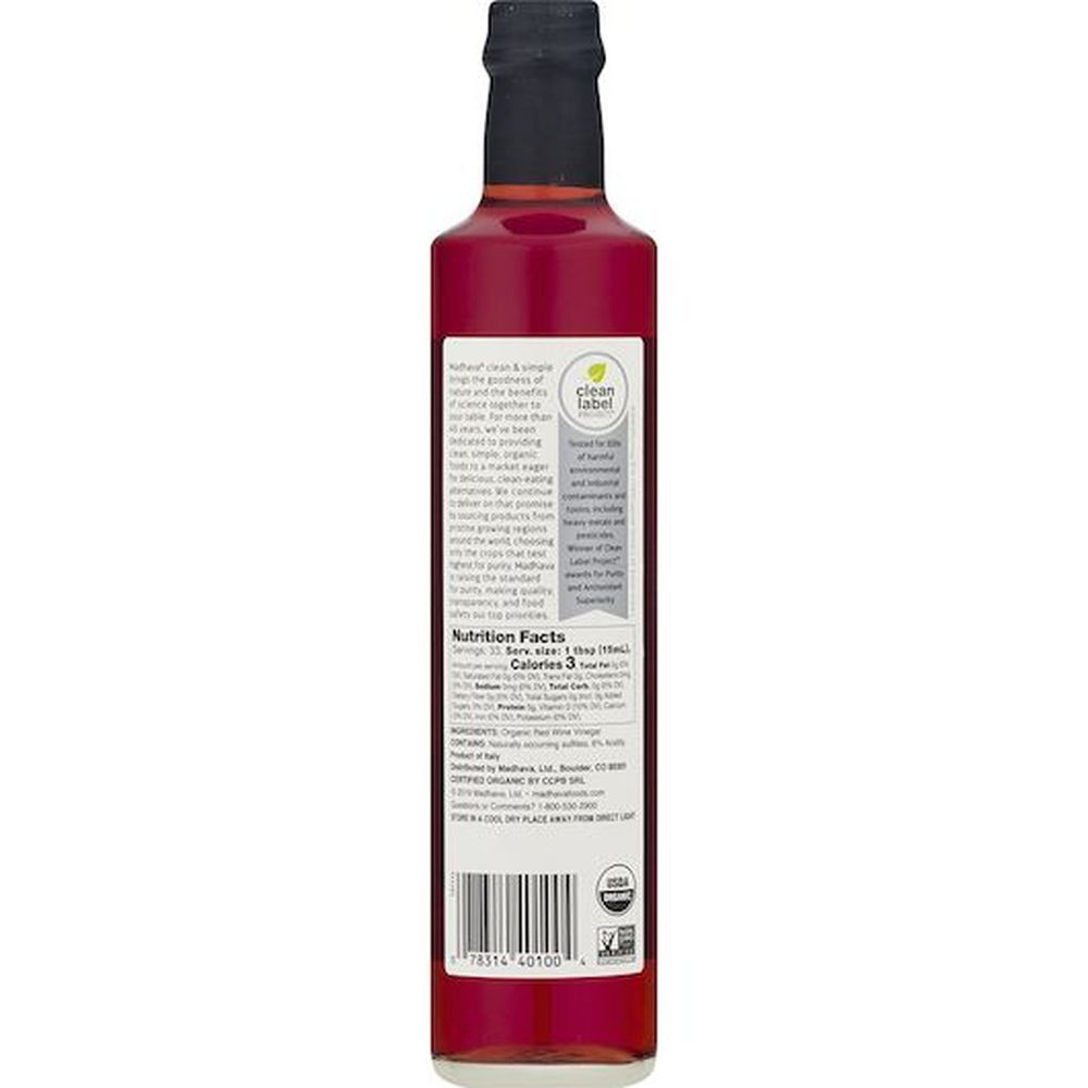 Madhava Red Wine Vinegar, 16.9 Ounce -- 6 per case