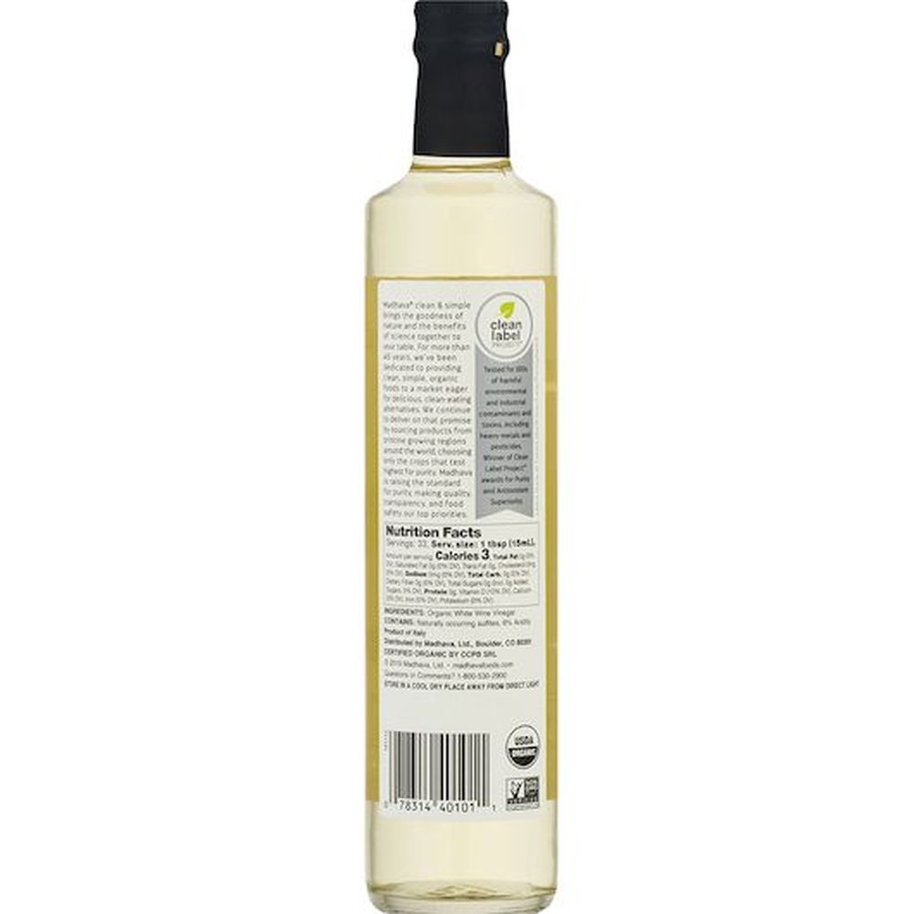 Madhava White Wine Vinegar, 16.9 Ounce -- 6 Per Case