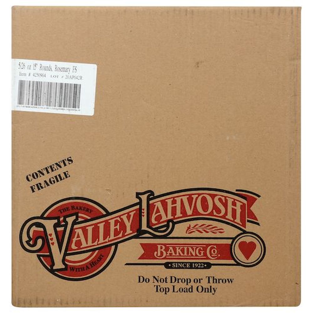Valley Lahvosh 15 Inch Round Seasoned Rosemary Cracker, 26 Ounce -- 5 Per Case