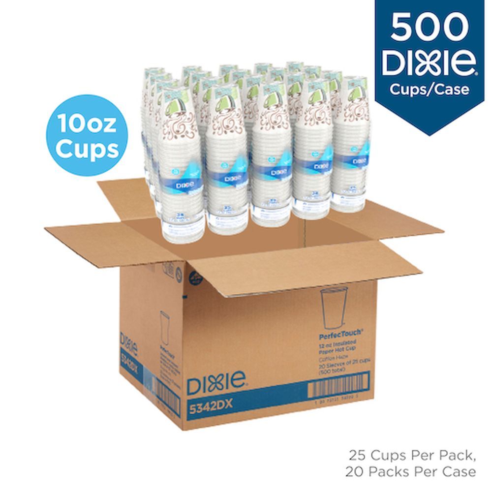 Dixie Perfectouch 10 Ounce Insulated Paper Hot Coffee Cup, 25 Count -- 20 Per Case