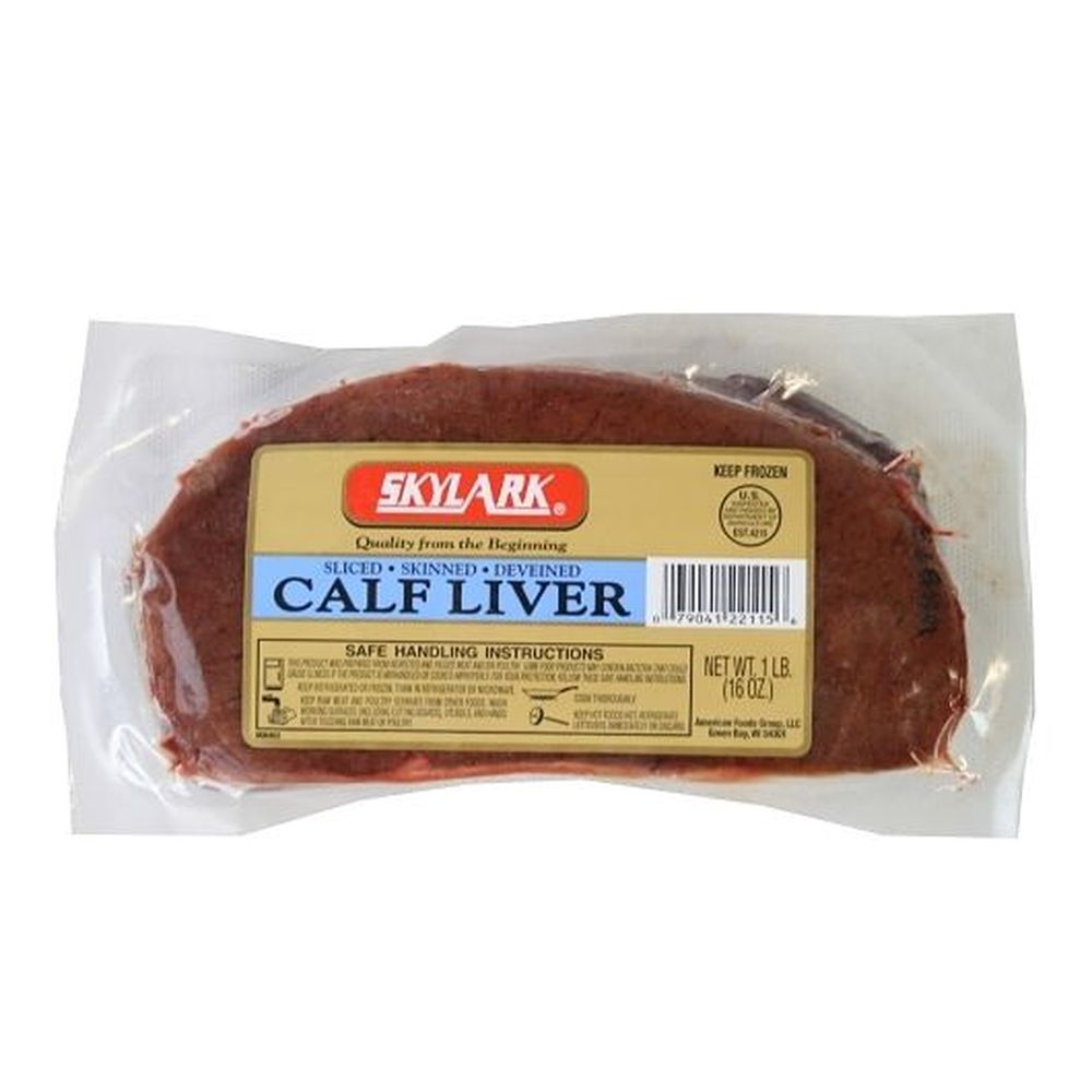 Skylark Sliced Skinned and Deveined Calf Liver, 16 Ounce 30 per case