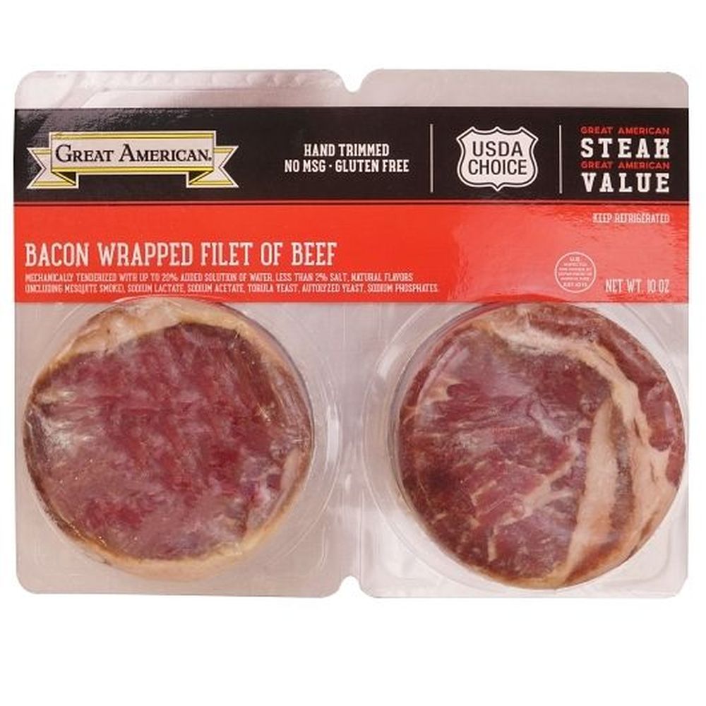 Great American Bacon Wrapped Beef Filet, 10 Ounce -- 8 Per Case
