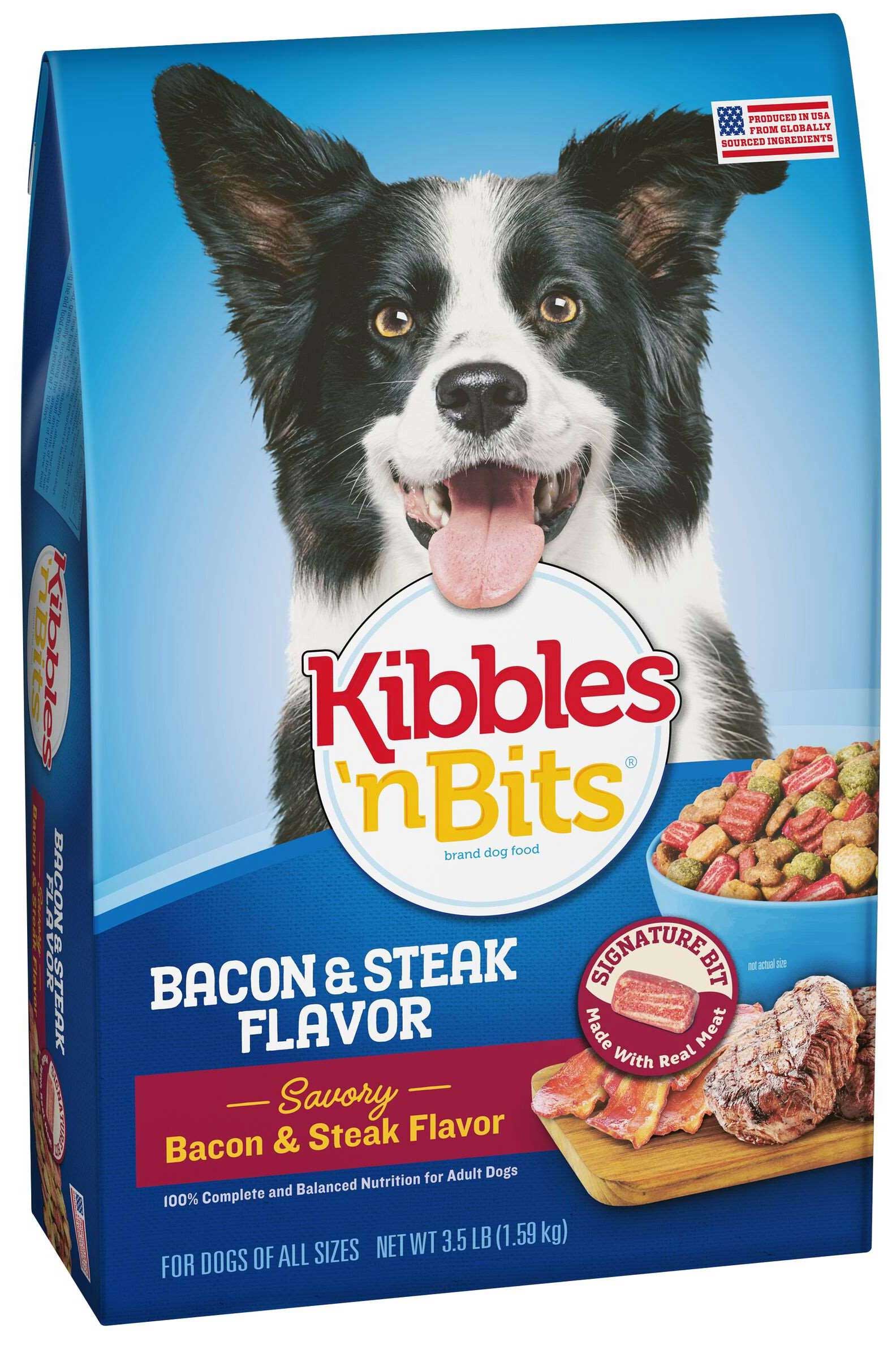 Kibbles N Bits Bacon and Steak Dry Dog Food 3.5 Pound 4 per case