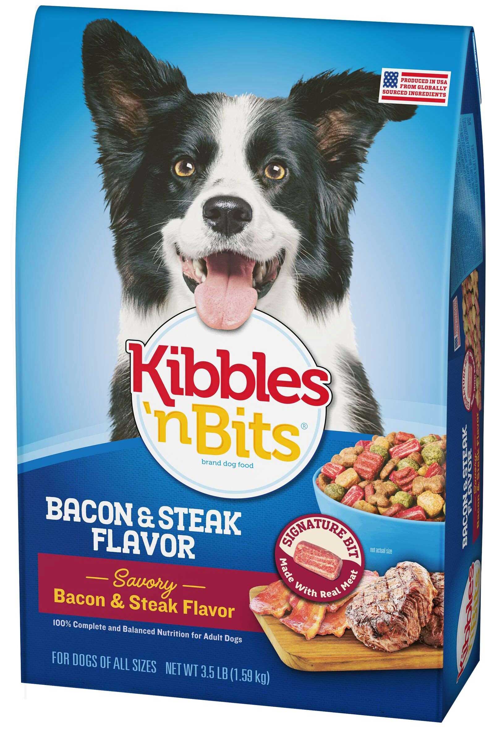 Kibbles N Bits Bacon and Steak Dry Dog Food, Pound -- per