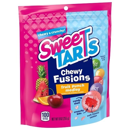 Sweetarts Fruit Punch Medley Chewy Fusions Candy, 9 Ounce -- 8 Per Case