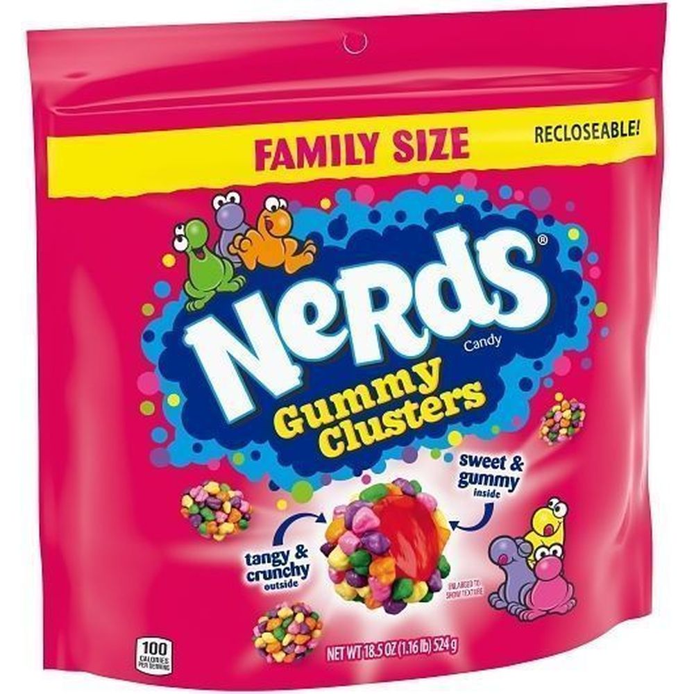 Nerds Gummy Clusters, Stand Up Bag, 18.5 Ounce -- 5 Per Case