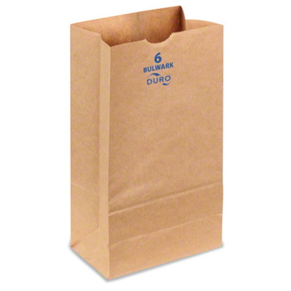Duro Number 6 Kraft Virgin Paper Bulwark SOS Bag, 52 Pound Capacity -- 400 per case
