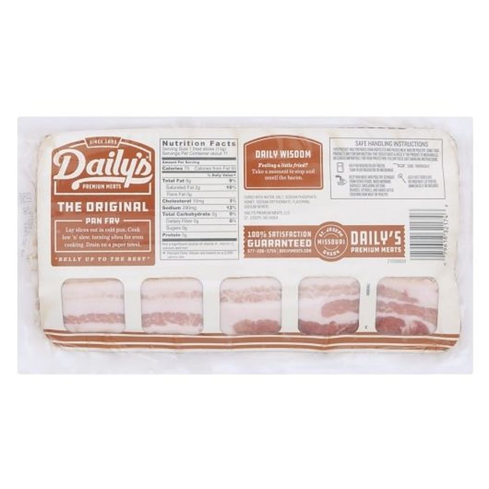 Daily's The Original Thick Cut Naturally Hickory Smoked Bacon, 1 Pound -- 12 Per Case