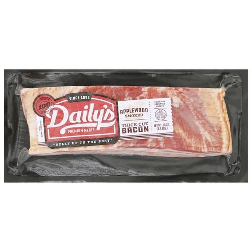 Dailys Deep Applewood Smoked Thick Cut Bacon, 24 Ounce -- 16 per case