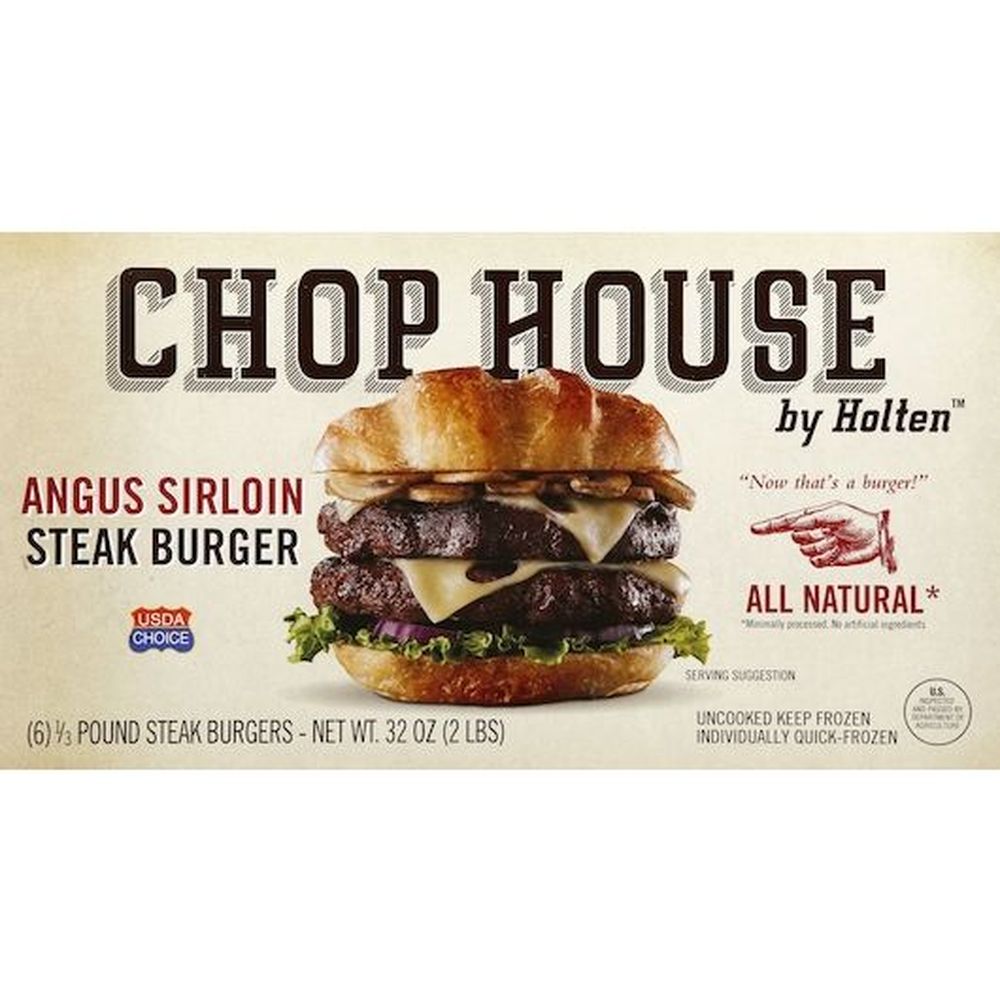 Chophouse Angus Sirloin Beef Steak Burger, 2 Pound -- 6 Per Case