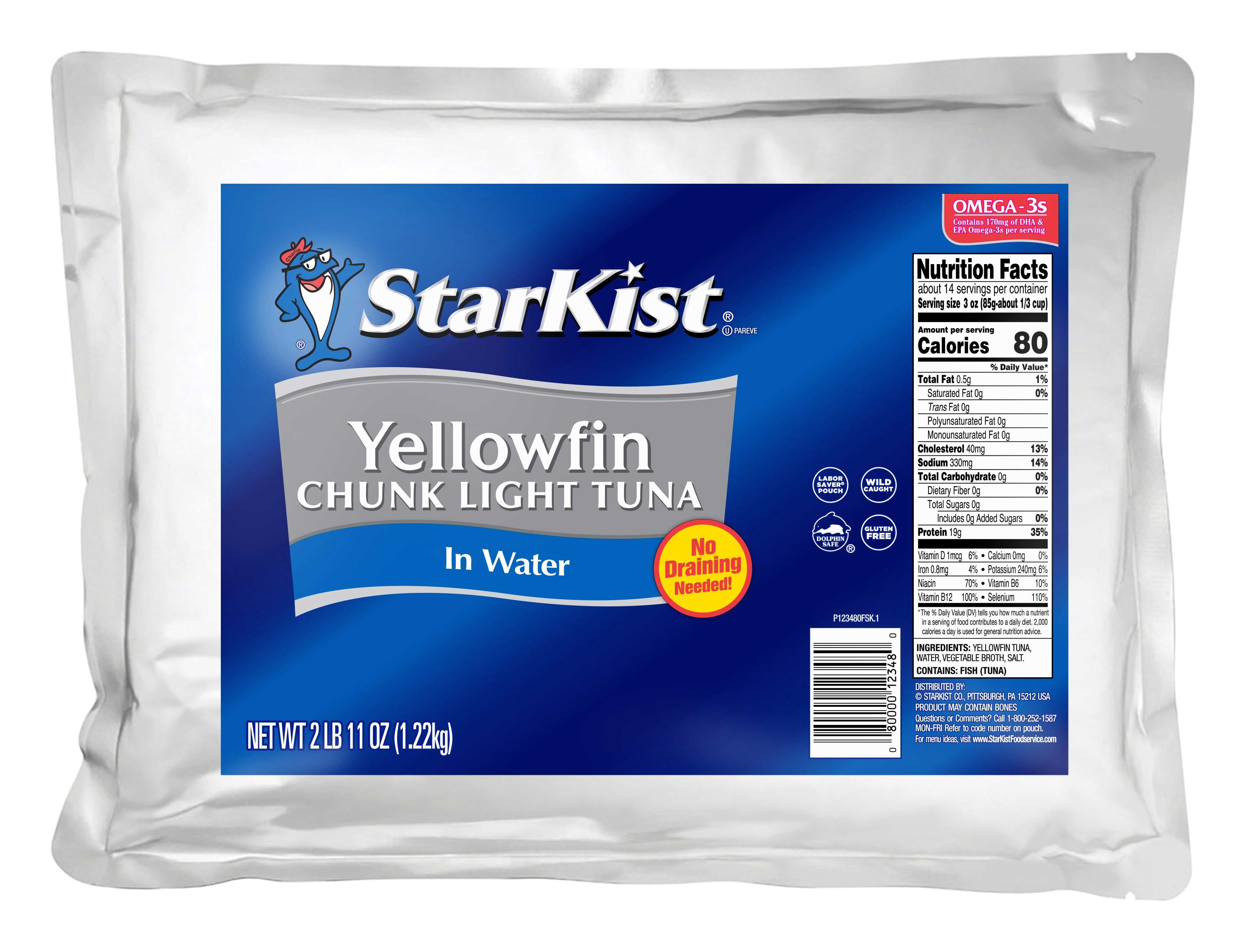 Starkist Chunk Light Yellowfin Tuna in Water, 43 Ounce -- 6 per case
