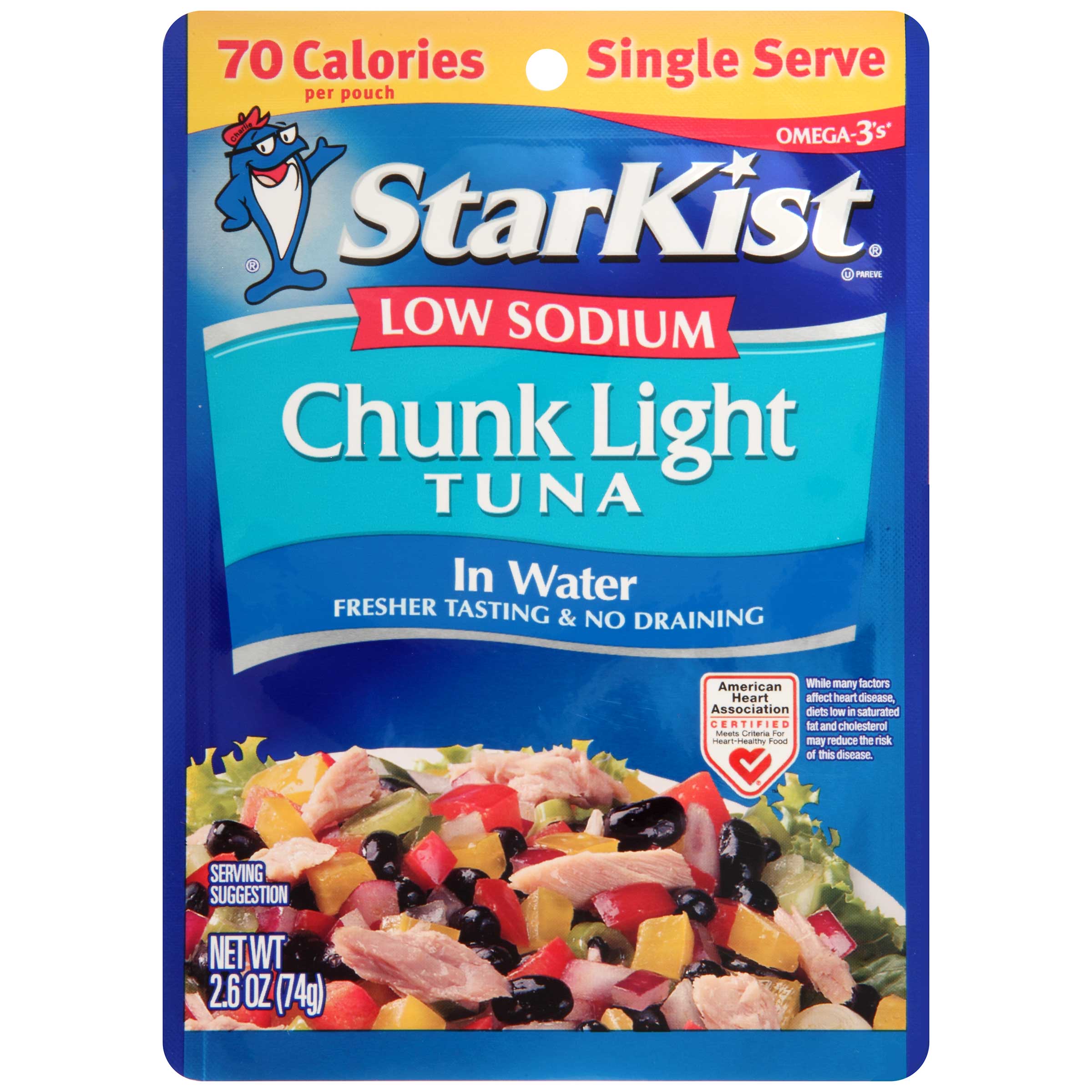StarKist Low Sodium Chunk Light Tuna In Water, 2.6 Ounce -- 24 per case.
