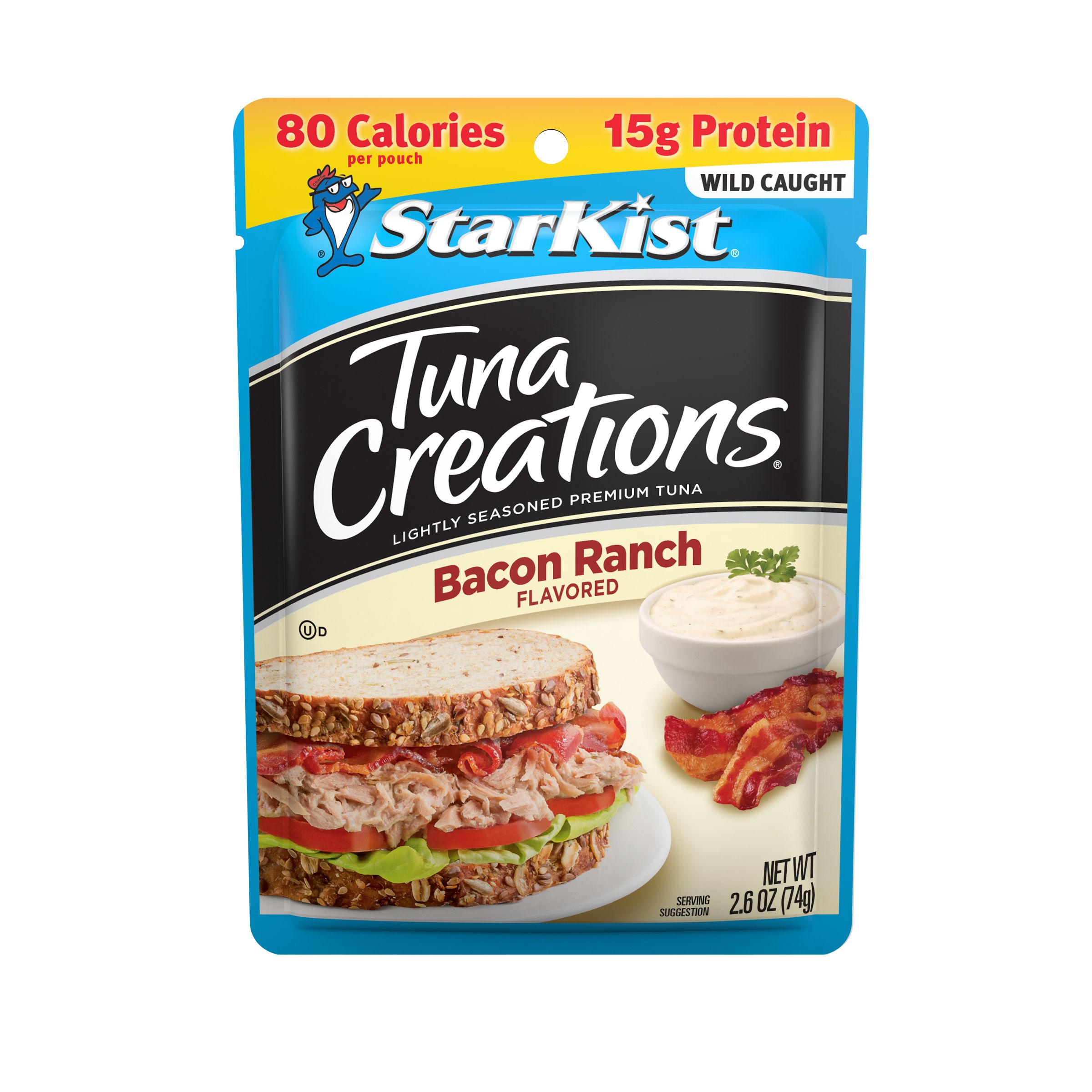 Starkist Creations Bacon Ranch Lightly Marinated Chunk Light Tuna, 2.6 Ounce -- 24 per case.