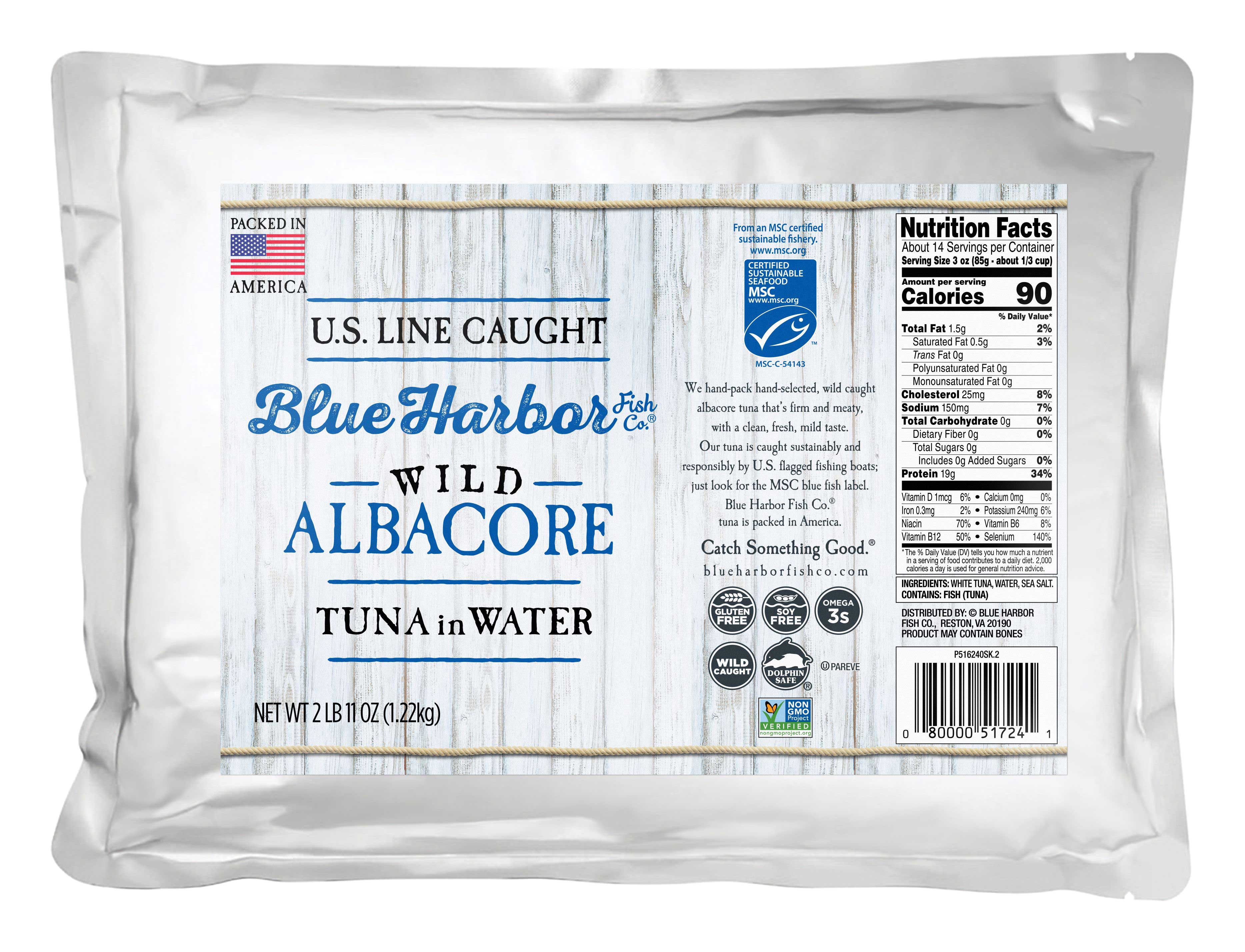 Starkist Blue Harbor Chunk White Albacore Tuna in Water, 43 Ounce Pouch -- 6 per case