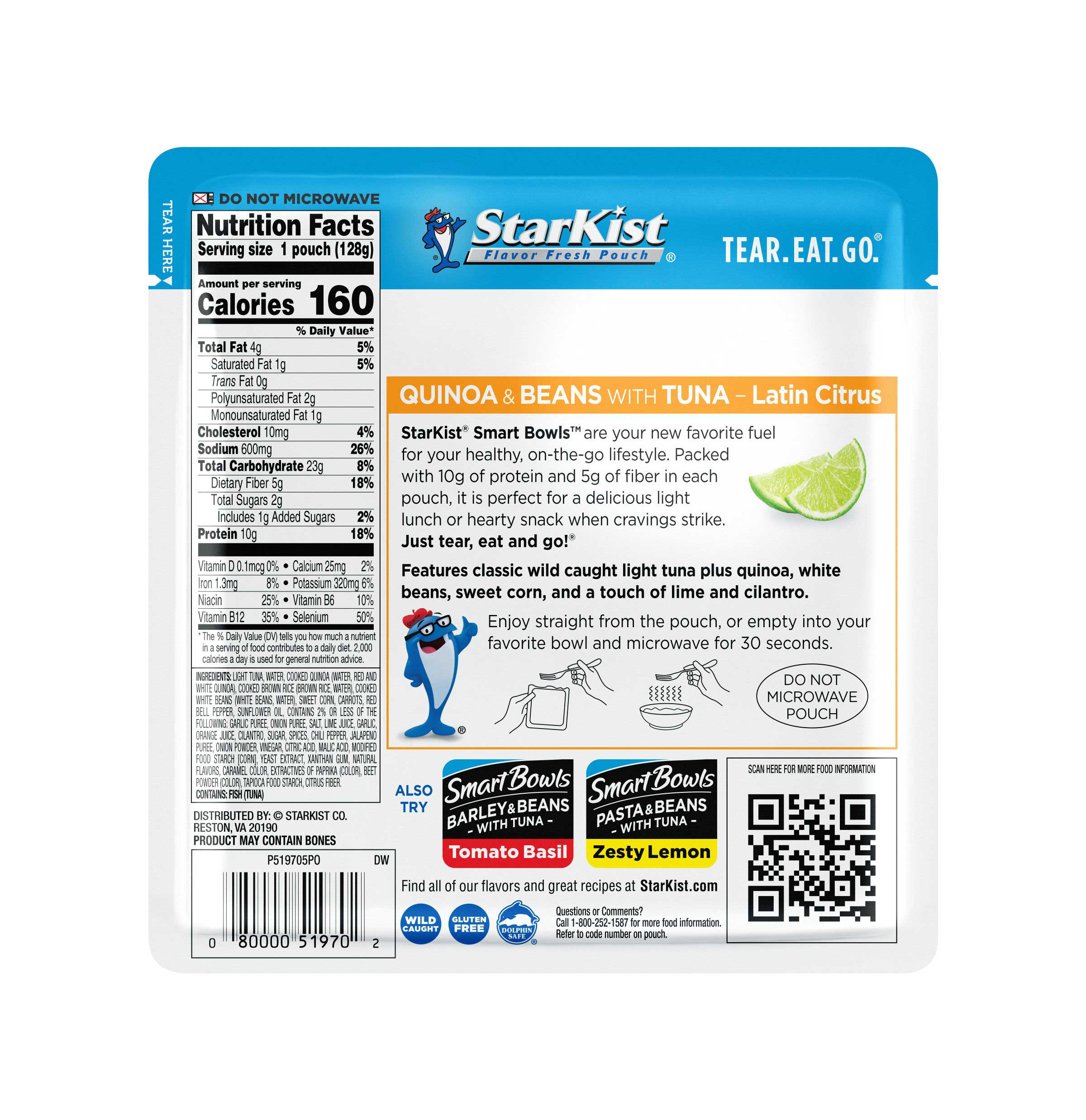 Starkist Smart Bowls Tuna, Quinoa & Beans Latin Citrus, 4.5 Ounce -- 12 Per Case