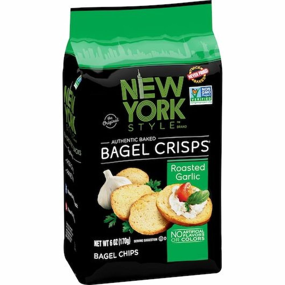 New York Style Roasted Garlic Bagel Crisps, 6 Ounce -- 6 Per Case