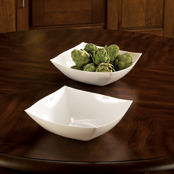 Yoshi Ware Emi White Square Serving Bowl, 64 Ounce -- 50 Per Case