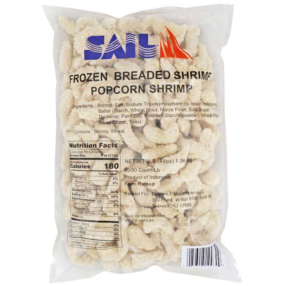 Golden Harvest Popcorn Breaded Shrimp, 3 Pound -- 4 Per Case