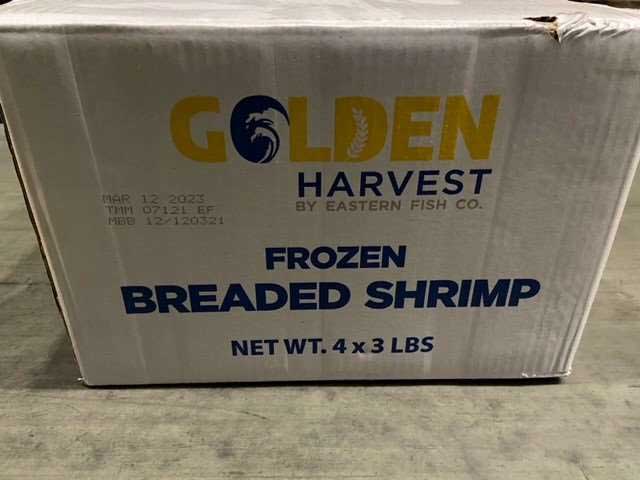 Golden Harvest 21/25 Count Butterfly Clean Tail Breaded Shrimp, 3 Pound -- 4 Per Case