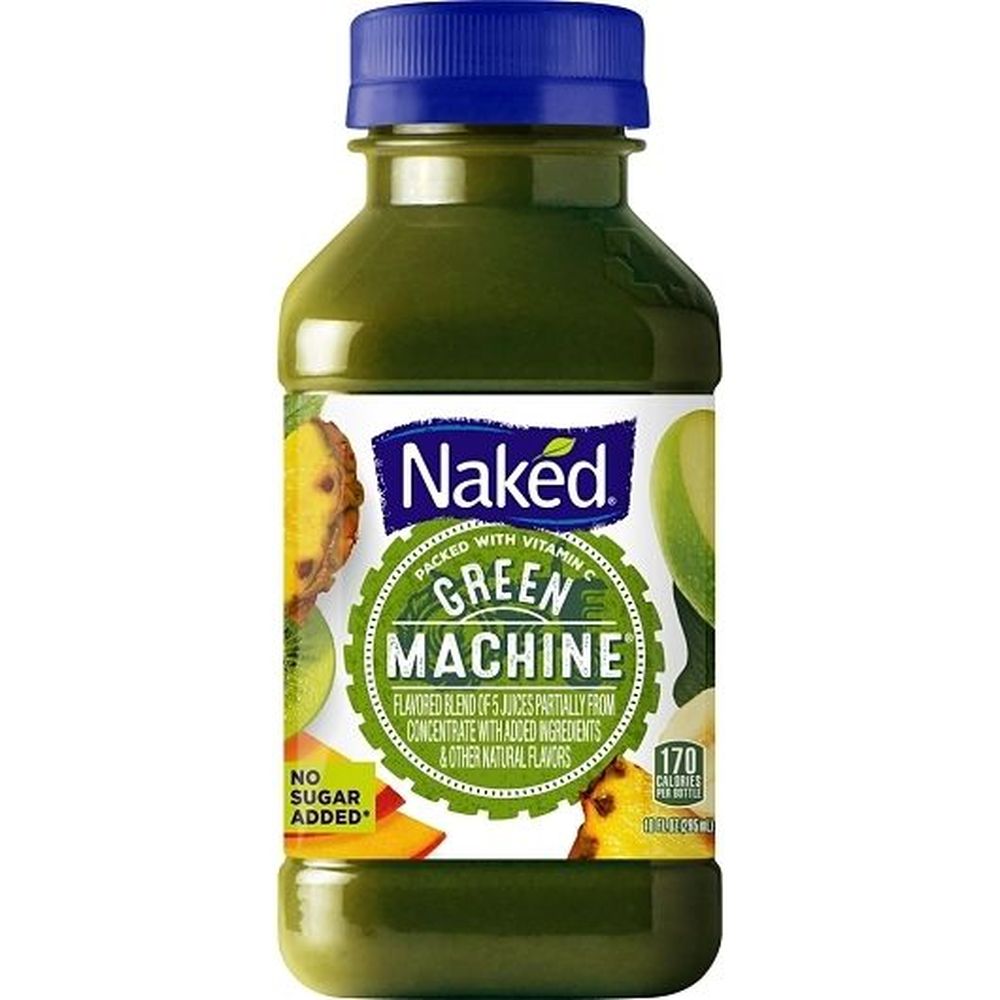 Naked 100 Percent Green Machine Juice Blend Smoothie, 10 Fluid Ounce -- 8 Per Case