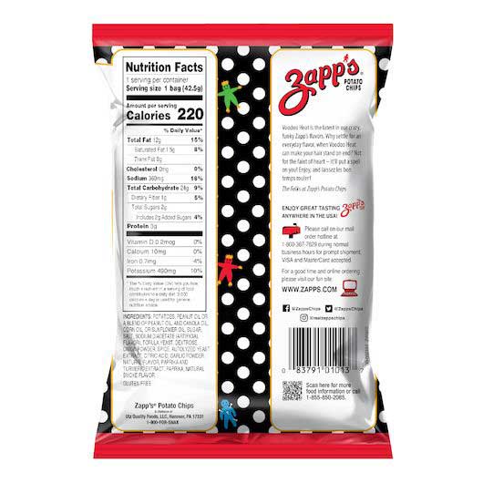 Zapp's New Orleans Kettle Style Voodoo Heat Potato Chips, 1.5 Ounce -- 60 Per Case