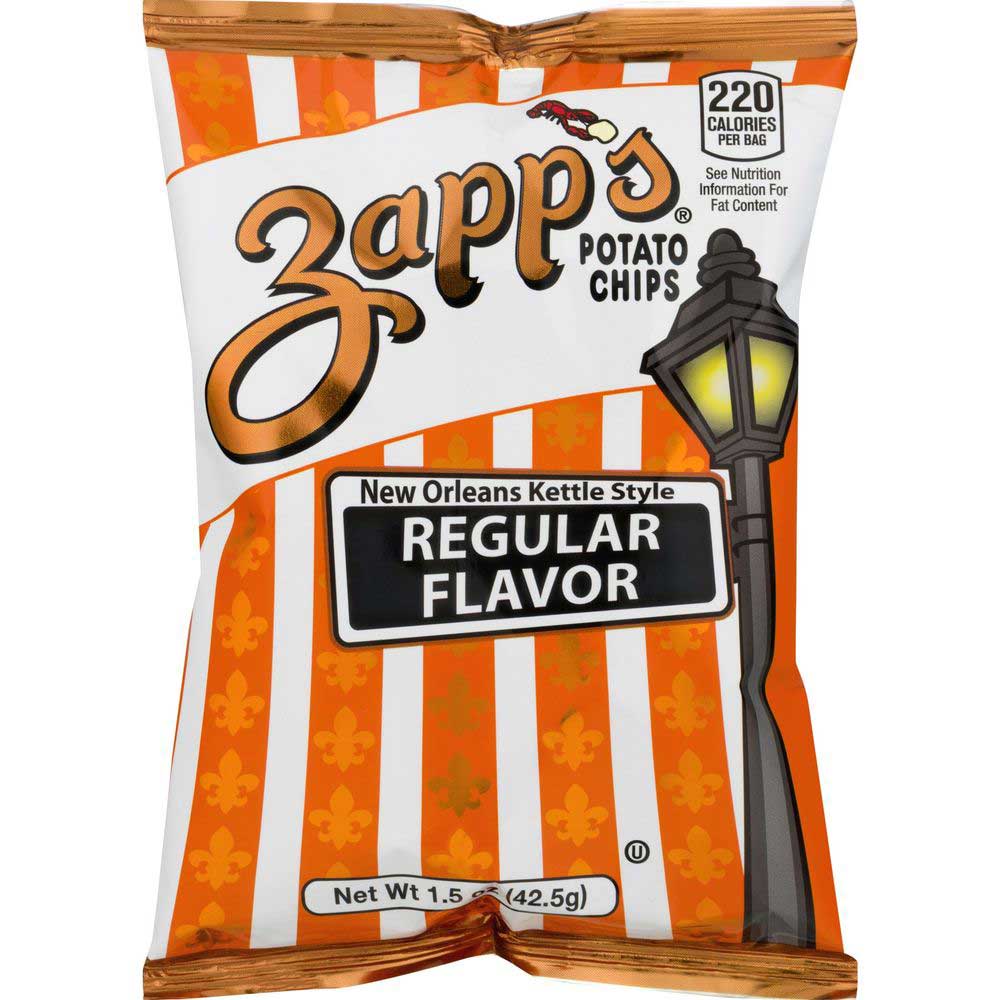 Zapp's Regular Flavor Potato Chips, 1.5 Ounce -- 60 Per Case