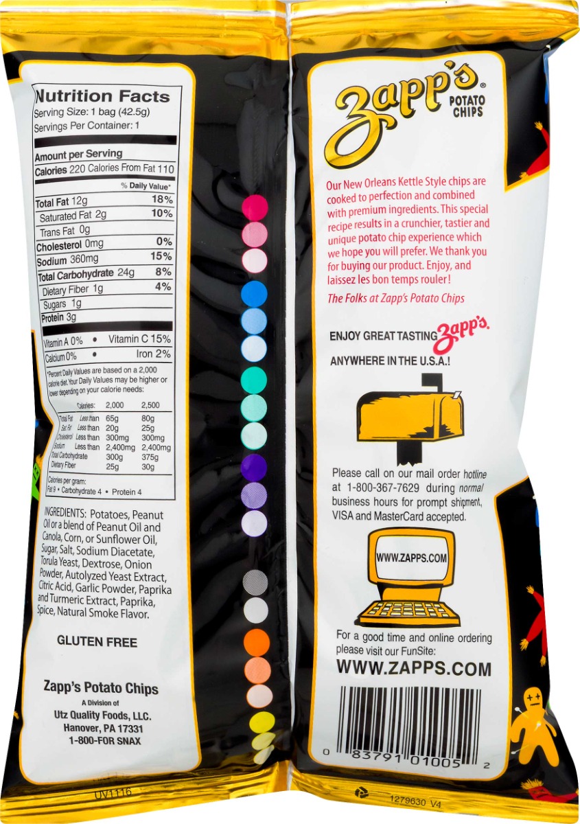 Zapps New Orleans Kettle Style Potato Chips Case