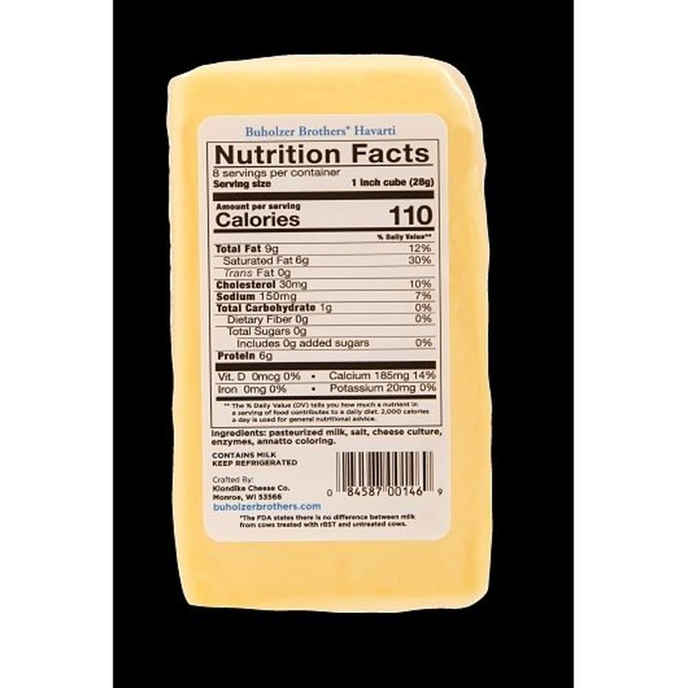 Buholzer Brothers Havarti Cheese, 8 Ounce -- 12 Per Case