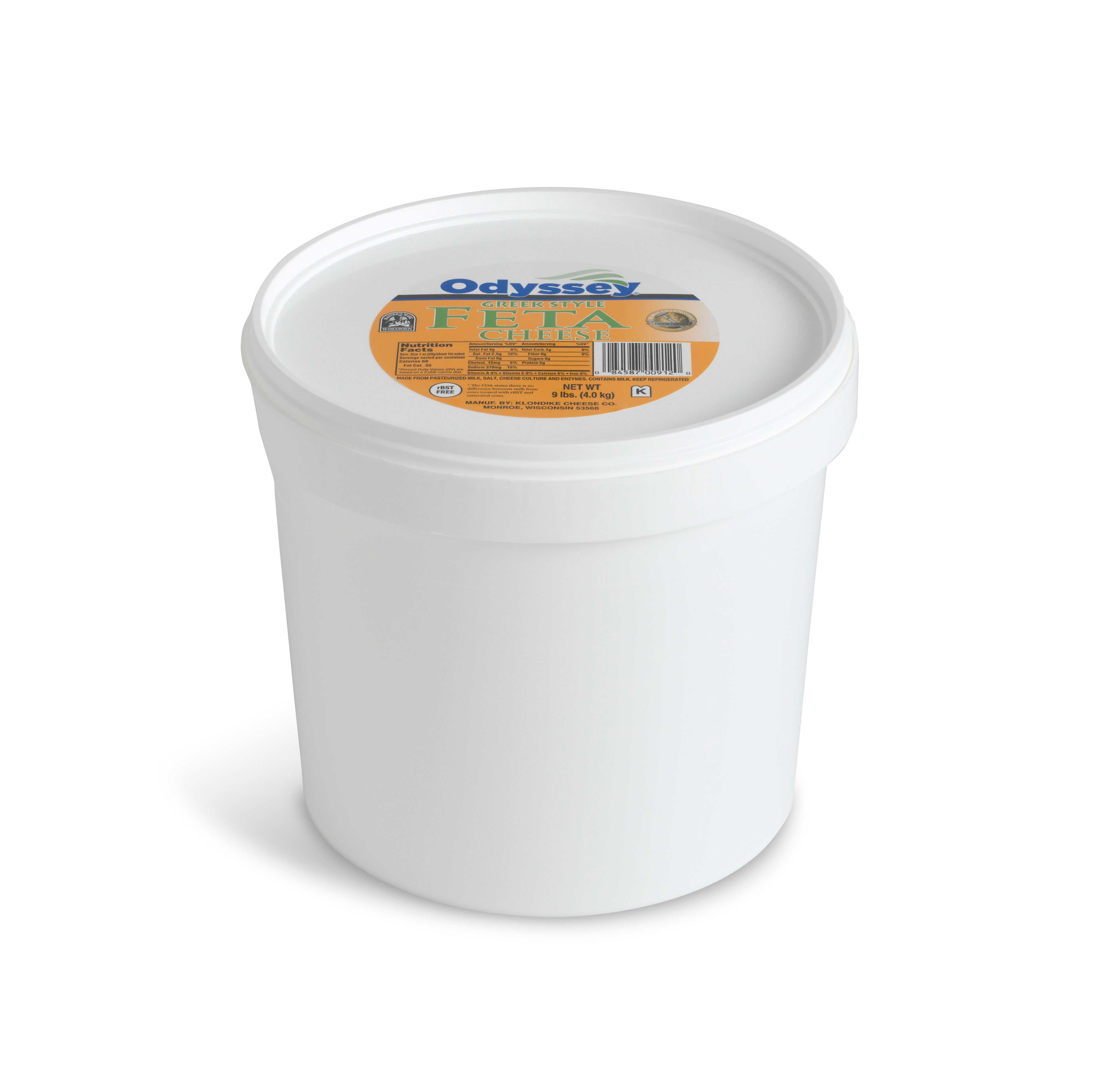 Odyssey Traditional Feta Cheese In Brine, 8 Pound -- 2 Per Case
