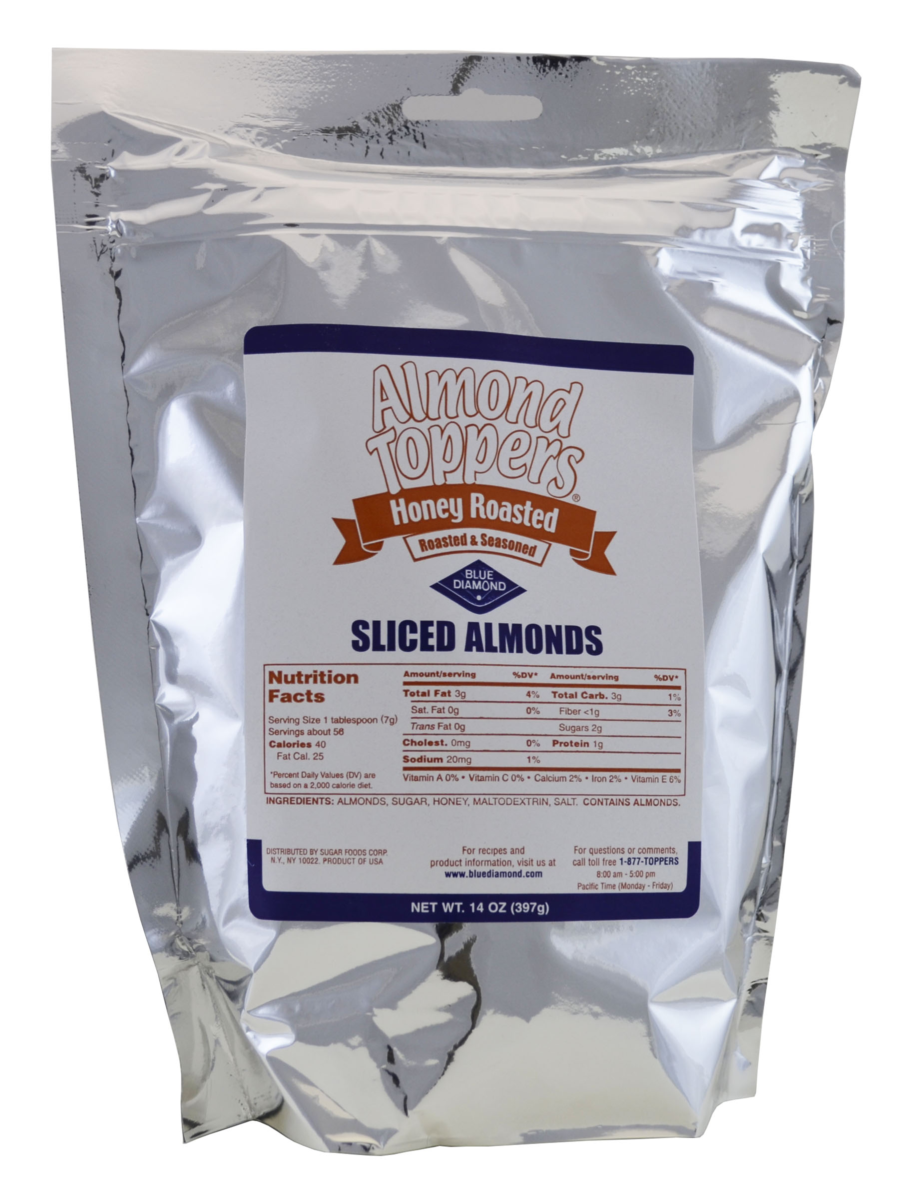 Blue Diamond Almond Toppers Honey Brown Sugar, 14 Ounce -- 10 Per Case