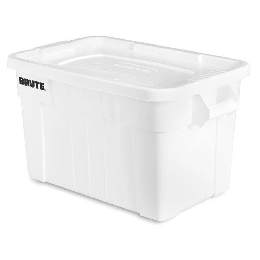 Rubbermaid White Brute Tote With Lid, 20 Gallon Capacity