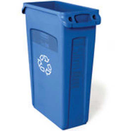 Rubbermaid Slim Jim Blue Recycling Container -- 4 Per Case