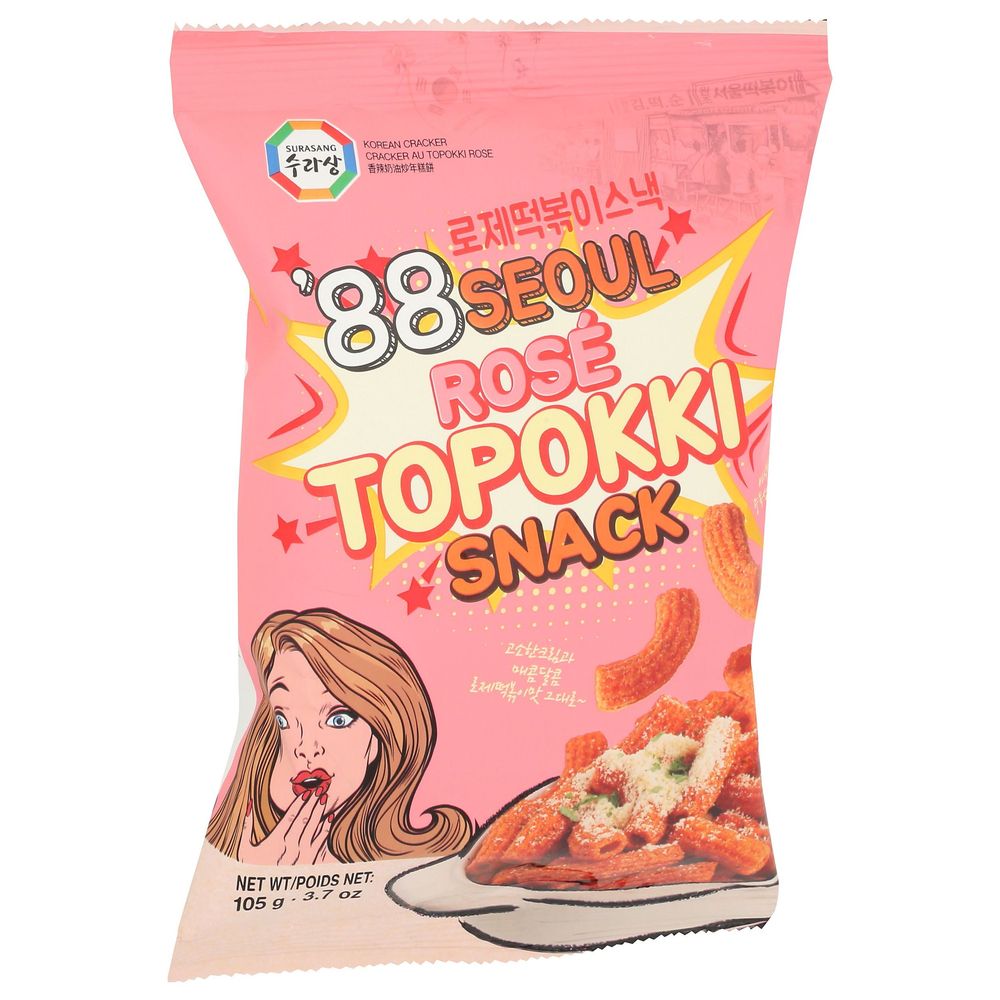 Surasang 88 Seoul Rose Topokki Snack, 3.7 Ounce -- 16 Per Case