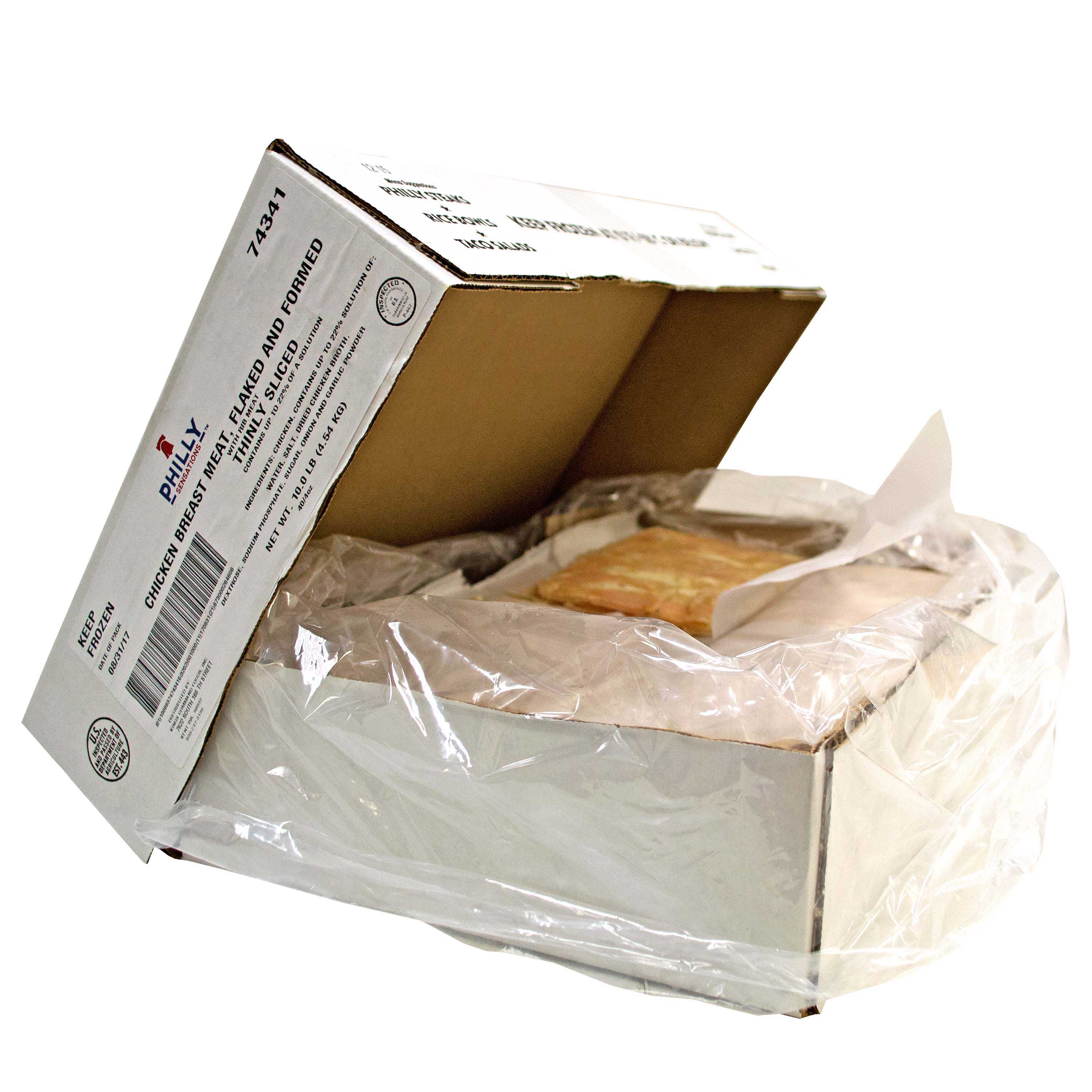 Philly Sensations Thinly Sliced Raw Chicken Breast Meat, 4 Ounce -- 40 per case.