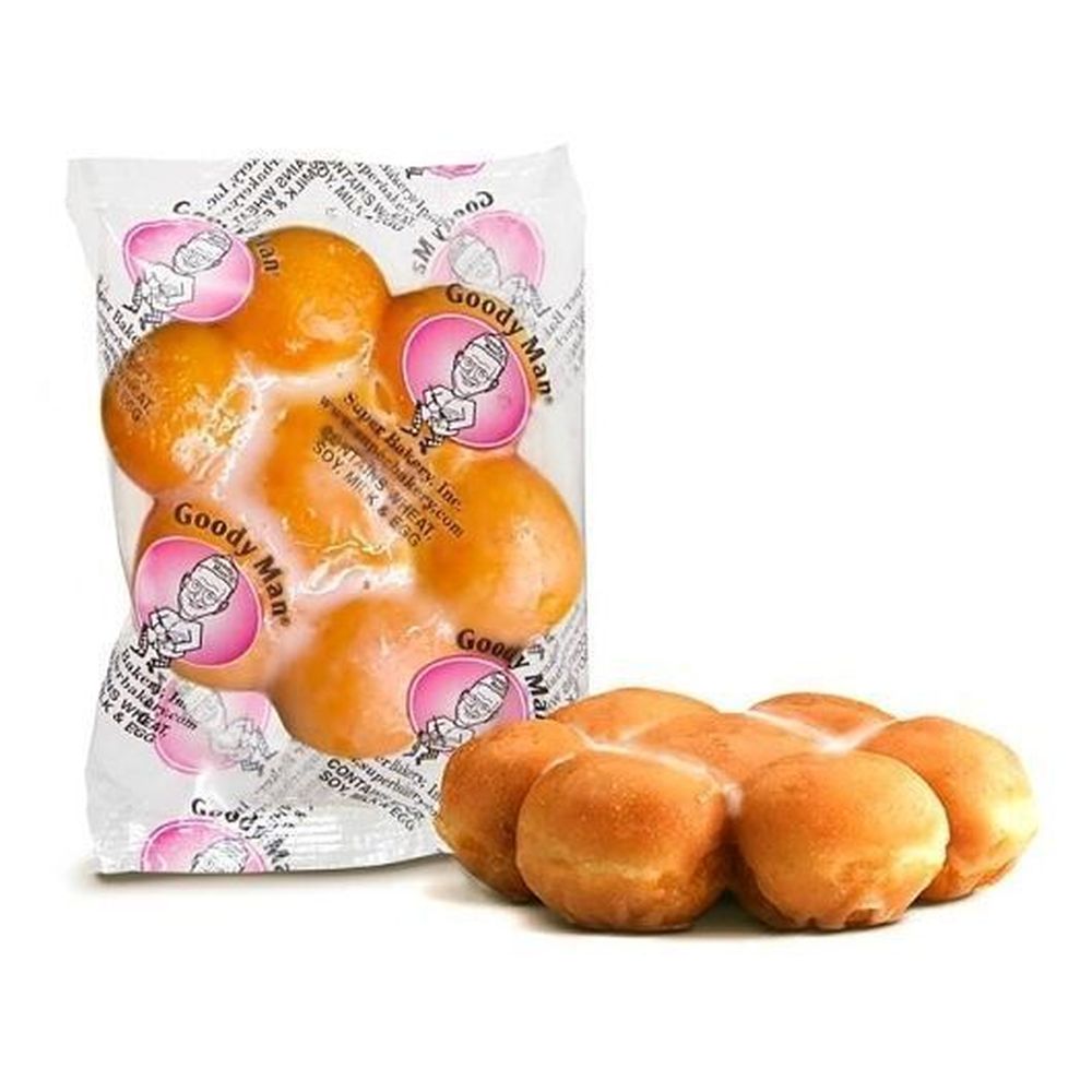 Super Bakery Goodyman Yeast Raised Pull A Part Glazed Donut, 2.6 Ounce -- 80 Per Case