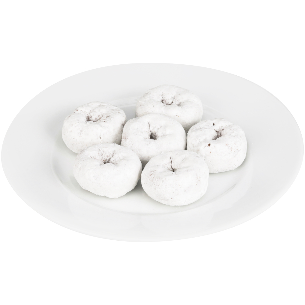 Goody Man Whole Grain Powdered Sugar Mini Donut Case FoodServiceDirect