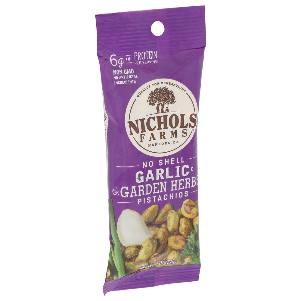 Nichols Farms Garlic And Garden Herbs No Shell Pistachios, 2 Ounce -- 10 Per Case