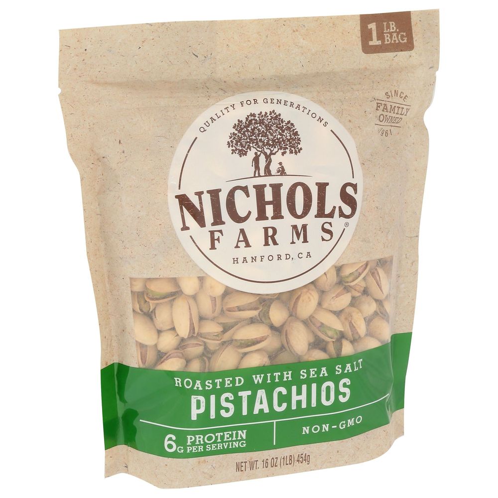 Nichols Farms In Shell Roasted Pistachios With Sea Salt, 16 Ounce -- 15 Per Case