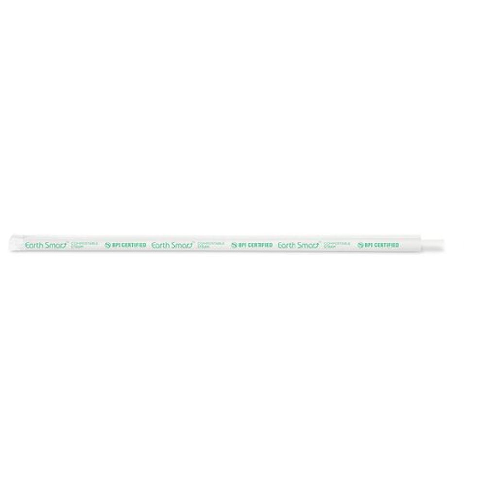 D&w Fine Pack Earth Smart Clear Individually Wrapped Giant Compostable Straw, 8.5 Inch, 300 Count -- 4 Per Case