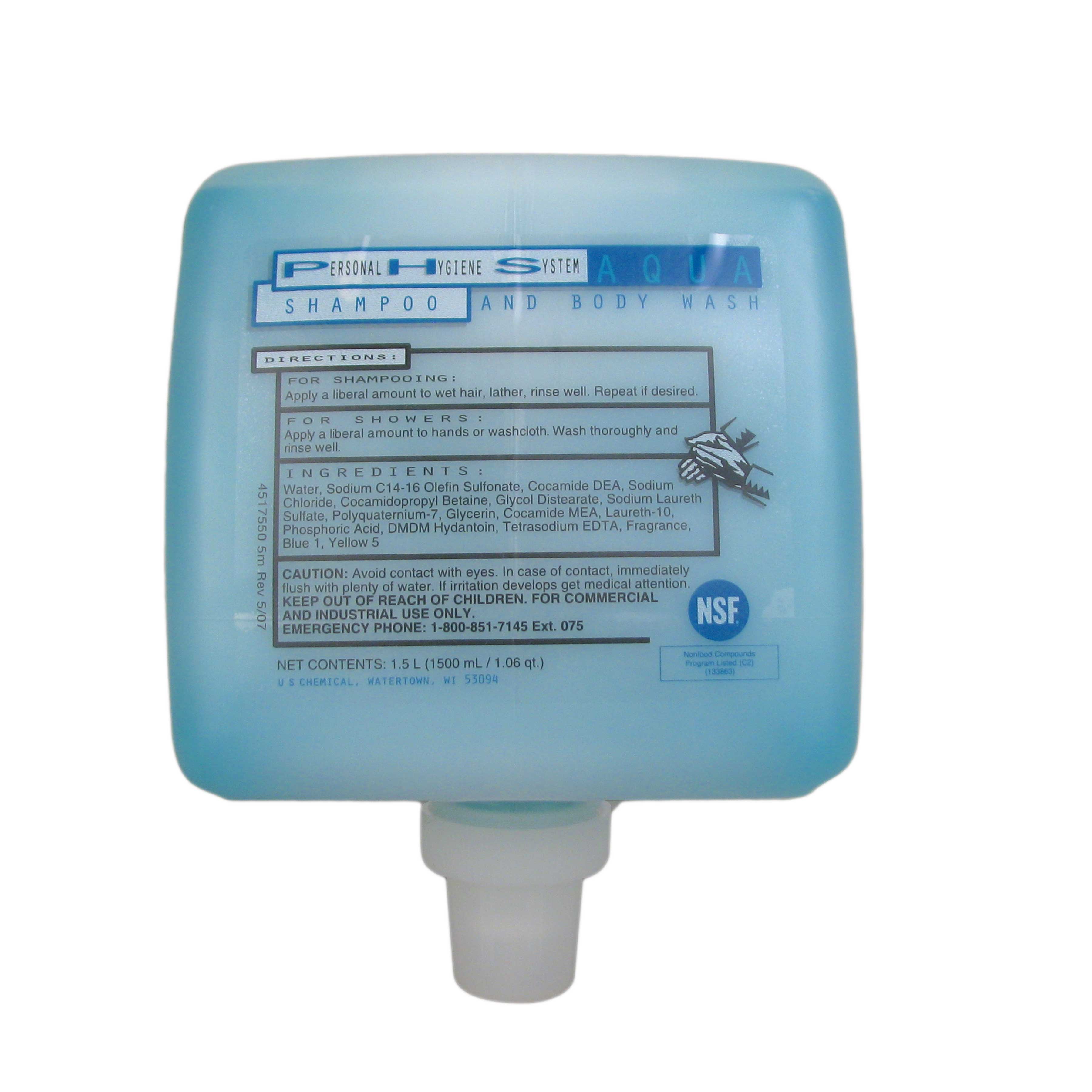 U S Chemical Aqua Shampoo And Body Wash 064691, 1500 Ml -- 4 Per Case