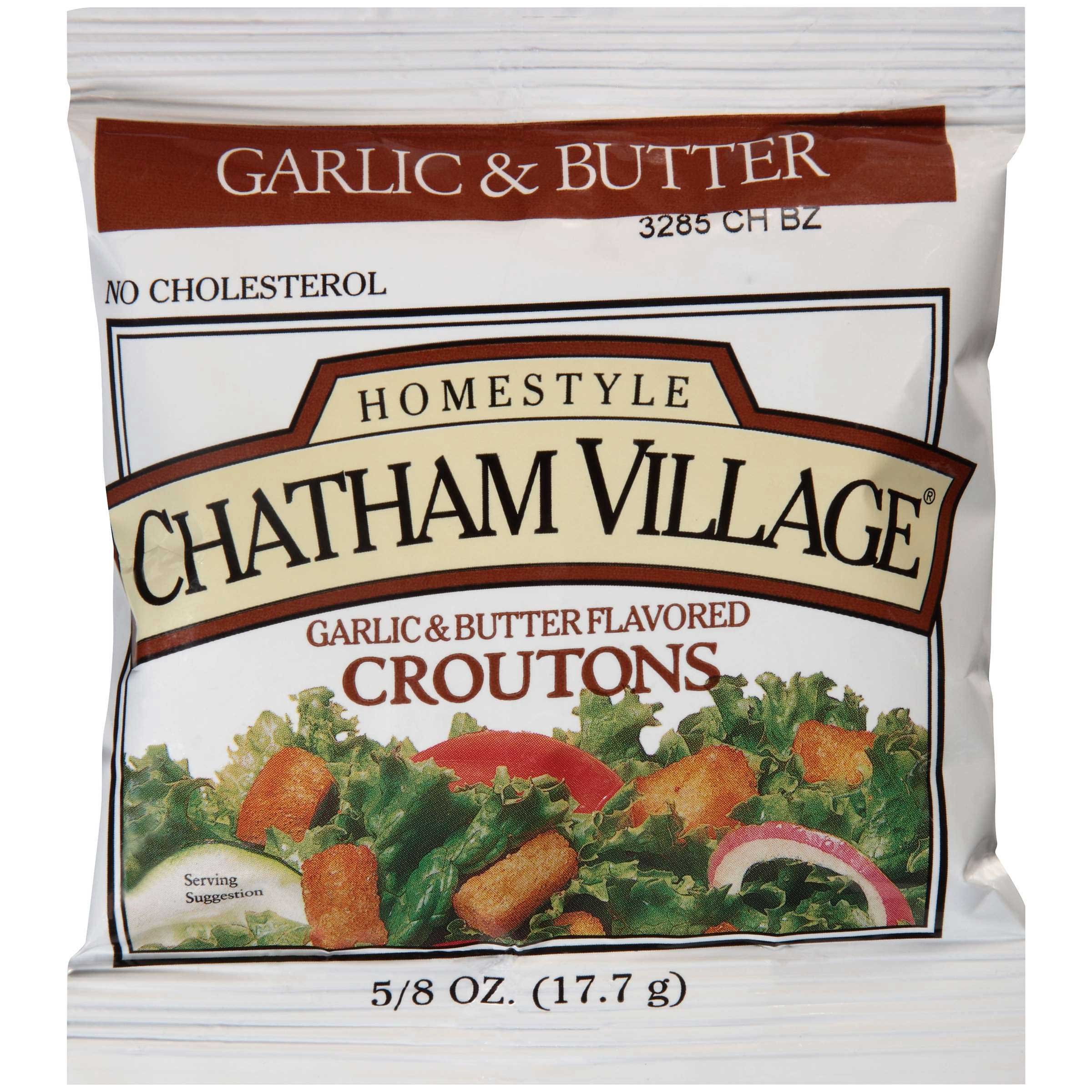 Chatham Village Garlic And Butter Flavored Croutons, 0.63 Ounce -- 200 Per Case