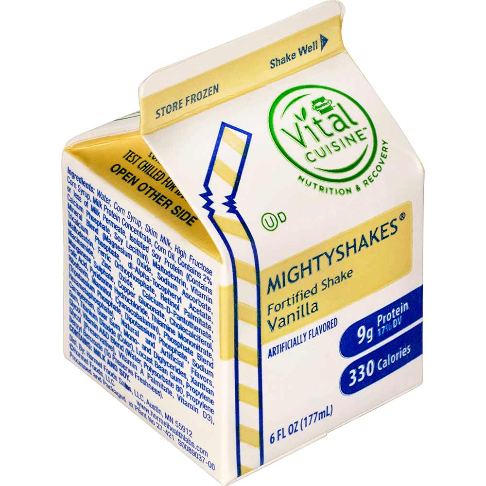 Mightyshakes Vanilla Shake Beverage, 6 Ounce -- 50 Per Case