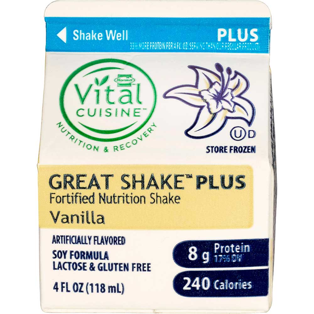 Great Shake Plus Junior Vanilla Soy Beverage, 4 Ounce -- 50 Per Case